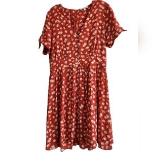 Madewell retro button front/tie sleeve dress size 6